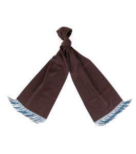 Prestige pure cashmere scarf chocolate sky