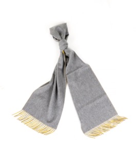 Prestige pure cashmere scarf yellow gray
