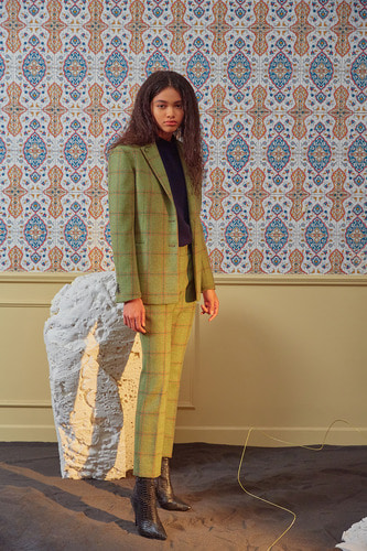 Square green Tweed suit jacket | tailorable