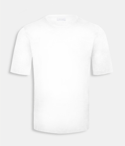 Doriani cotton blended silk T-shirt white | tailorable
