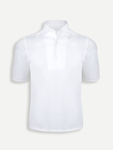 Doriani cotton jersey shirt white | tailorable