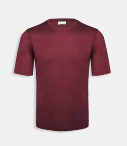 Doriani cotton blended silk T-shirt bordeaux | tailorable