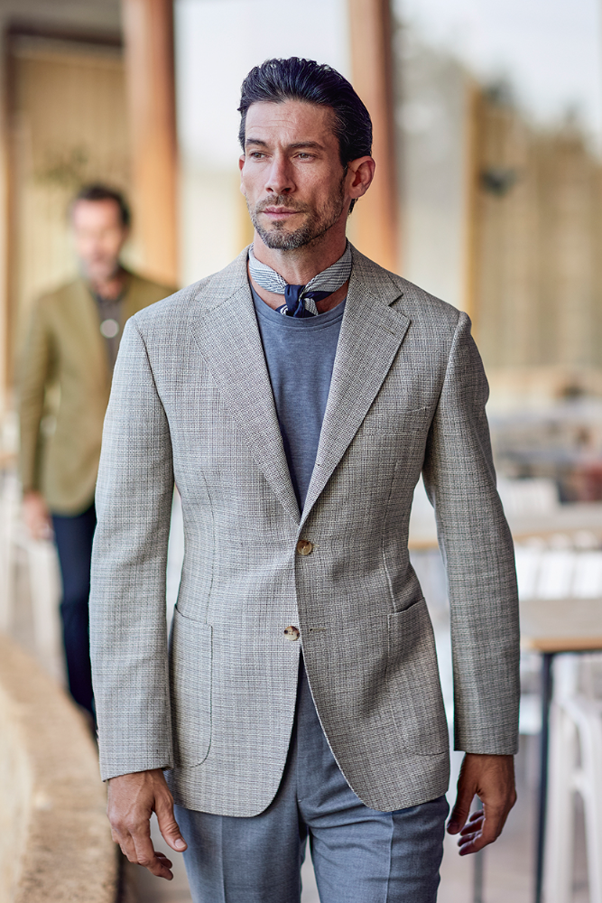 Adam basket weave natural sport coat | tailorable